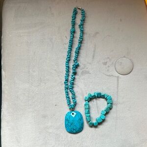 Turquoise Necklace and Bracelet Set